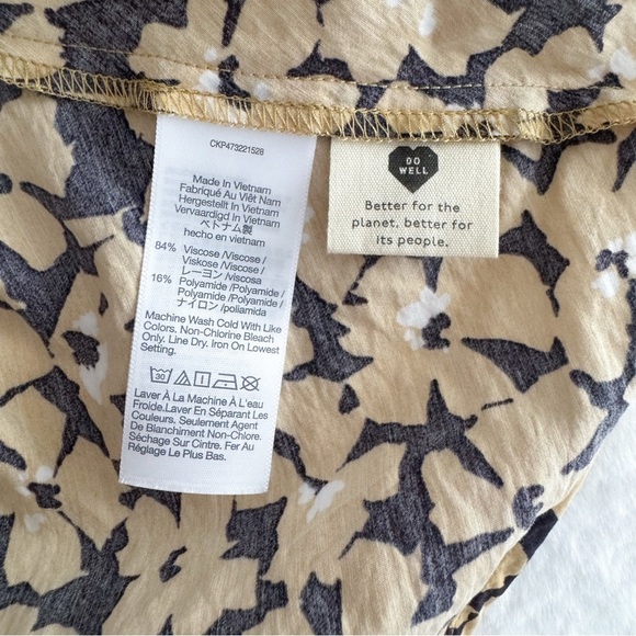 Madewell Layton Mini Slip Dress Desert Dune Tan Black Women’s 10 NEW - Picture 11 of 13